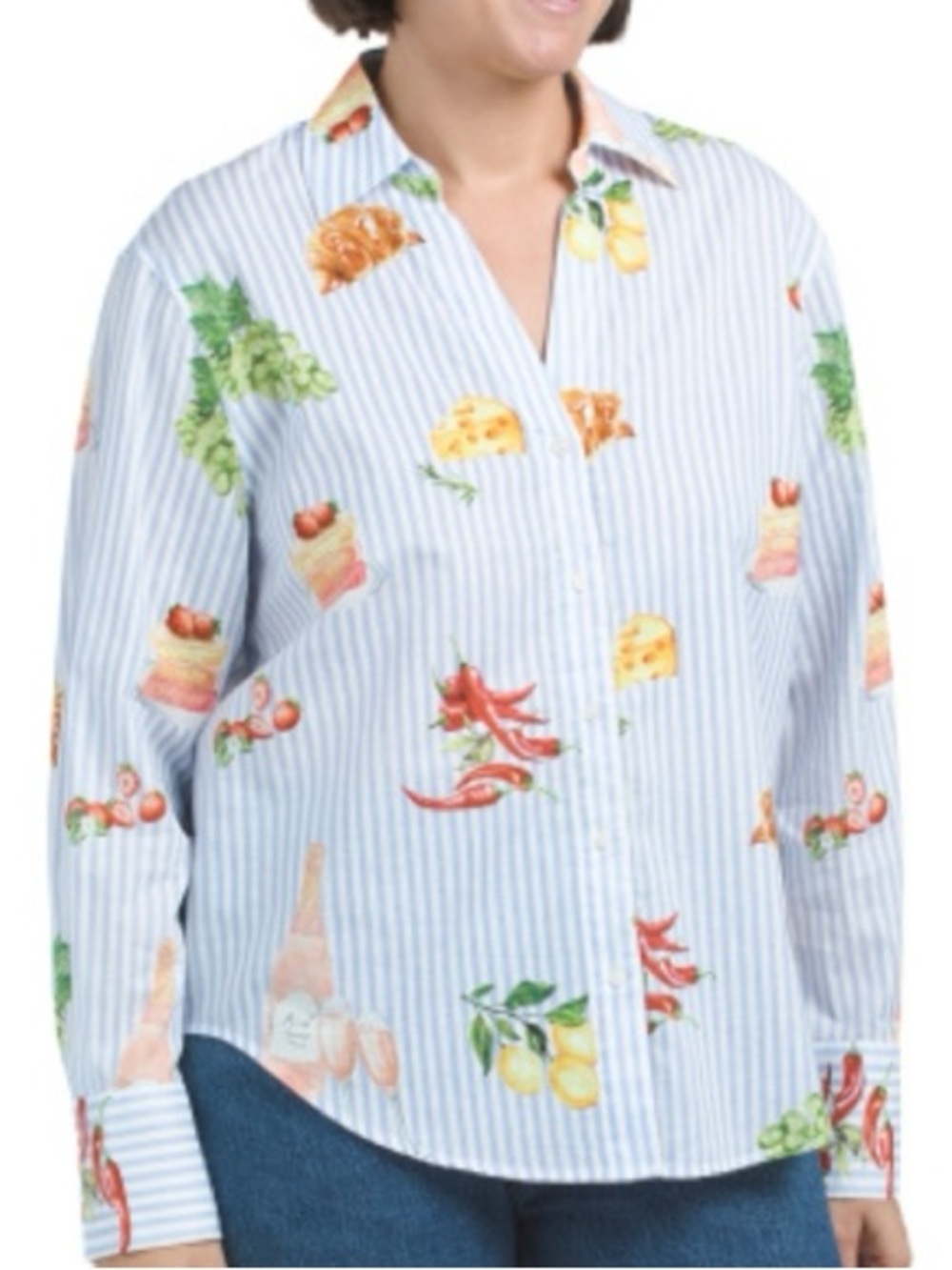 Eliane Rose Food Print Button Down Top Size M